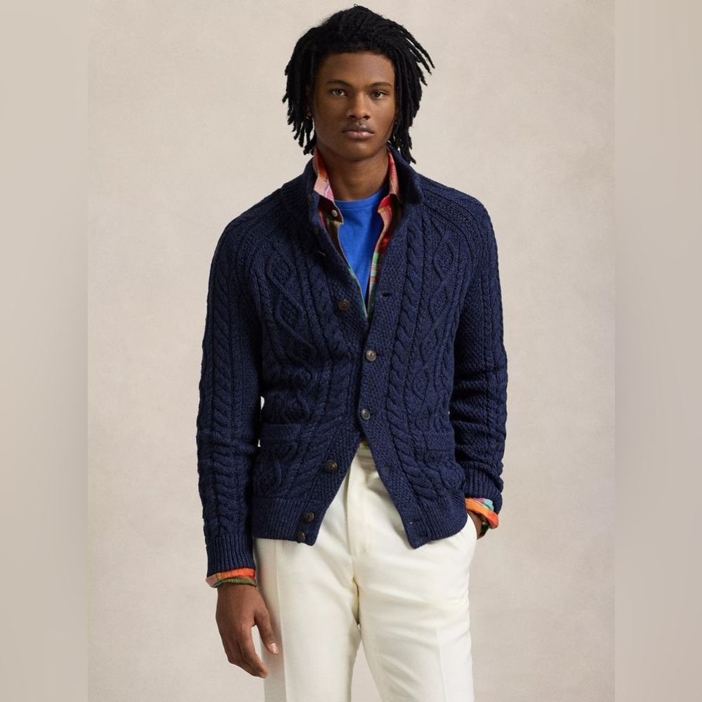 Gap Navy Cable Knit Cardigan